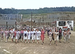 Scene of shift change at the Y-12 uranium enrichment facility in Oak Ridge, Tennessee, United States, circa 1945