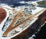 Aerial view of Sand Island, Midway Atoll, 1945