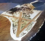 Aerial view of Sand Island, Midway Atoll, 1945