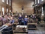 Naval gunners in machine and bench work class, Washington Navy Yard, Washington DC, United States, circa 1937