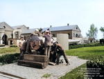 Naval gunners practicing the overhauling of a 7-inch gun, Washington Navy Yard, Washington DC, United States, 3 Jun 1935