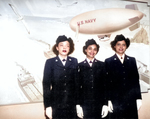 US Navy WAVE Hospital Apprentices 2nd class R. Isaacs, K. Horton, and I. Patterson were the first African-Americans at the Hospital Corps School, Bethesda, Maryland, US, 2 Mar 1945