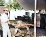 Kitchen set up by US Army 1st Filipino Infantry Regiment, date unknown