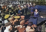 Actress Carole Gladly entertaining officers and men of US Army 1st Filipino Infantry Regiment, date unknown