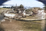 Sugar refinery at Suantau, Kagi (now Suantou, Chiayi), Taiwan under parafrag attack by two USAAF B-25J bombers, 2 Jun 1945, photo 1 of 3