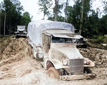 One of the trucks in an US Army 