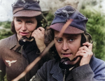 Two German female radio oeprators who helped coordinate anti-aircraft fire, 1940s