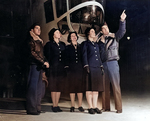 WAVES officers receive a guided tour of the blimp hangar at  Naval Air Station, Lakehurst, New Jersey, United States, circa 1944