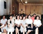 Choir rehersal at Naval Air Station, Beaufort, South Carolina, United States, at the time it was announced that Japan had accepted the Allies