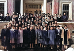 WAVES recruits posing before the training began, Iowa State Teachers College, Cedar Falls, Iowa, United States, Jan 1943