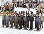 Senior US military officers saluting as Forrest Sherman