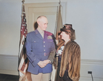 Omar Bradley and his wife after being sworn in as the Chief of Staff of the US Army, Pentagon, Arlington, Virginia, United States, 7 Feb 1948