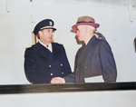 Admiral Robert Dennison and General Omar Bradley aboard US President Harry Truman