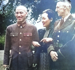 Chiang Kaishek, Song Meiling, and Joseph Stilwell at Maymyo, Burma, 19 Apr 1942, photo 3 of 3