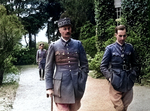 Captured French Army General Giraud taking a walk in the garden of the house in which he was imprisoned, Germany, circa 1940-1941