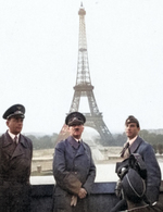 Speer, Hitler, and sculptor Arno Breker in Paris, France, 23 Jun 1940