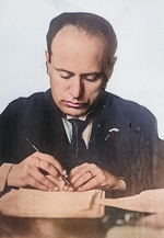 Benito Mussolini at his desk, date unknown