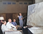 US President Roosevelt in conference with MacArthur, Leahy, and Nimitz, at the Queen’s Surf Residence, Honolulu, Oahu, US Territory of Hawaii, 28 Jul 1944, photo 2 of 3