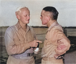 Chester Nimitz and William Halsey aboard USS Curtiss at 