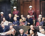 Accused German war criminals in the dock, Nürnberg, Germany, 22 Nov 1945