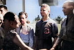 Song Meiling awarding Royden Stork, Knoblock, and Clayton Campbell for Doolittle Raid success, Chongqing, China, 29 Jun 1942