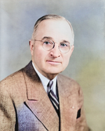 Portrait of US President Harry Truman, 27 Jun 1945