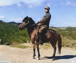 General Wei Lihuang on a horse, Burma, 1943-1944