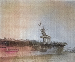 USS Anzio at anchor in the Huangpu River, Shanghai, China, Dec 1945