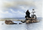 Wreckage of USS Arizona, 10 Dec 1941. Photo 2 of 3