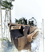 Launching of submarine Barbero, Groton, Connecticut, United States, 12 Dec 1943