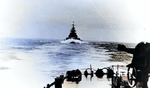 Bismarck at sea, seen from Prinz Eugen, 19 May 1941, photo 3 of 3