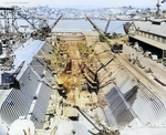 USS Boarfish and USS Blueback in the drydock at Mare Island Navy Yard, Vallejo, California, United States, 12 Jun 1946