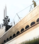 Port side view of USS Cero, Groton, Connecticut, United States, Jul-Aug 1943