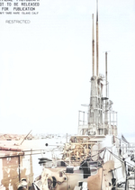 Superstructure of USS Cod during overhaul, Mare Island Naval Shipyard, California, United States, Feb 1945