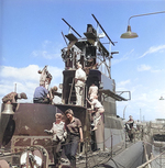 Submarine Dorado fitting out at Groton, Connecticut, United States, Aug 1943