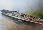 Aerial view of carrier Enterprise underway, 12 Apr 1939