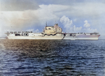 Enterprise with with TBD and SBC aircraft parked on flight deck, circa 1940