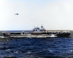 TBF Avenger aircraft flew above Enterprise during Gilbert Islands campaign, 22 Nov 1943