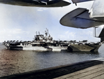 Enterprise anchored off Saipan, 4 Sep 1944