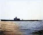 Portside view of USS Gar off Mare Island Naval Shipyard, California, United States, Oct-Nov 1943