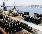 Recommissioning ceremony of Guitarro, Hammerhead, and Hardhead at Mare Island Naval Shipyard, California, United States, 6 Feb 1952