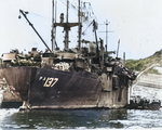 Stern view of Haskell-class attack transport USS Bowie, date unknown