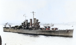 USS Helena at a base in the South Pacific, circa 1943