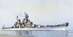 USS Iowa off Pearl Harbor, US Territory of Hawaii, Nov 1952