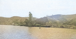 Battleship Ise sunken in shallow water near Kure, Japan, 1945-1946; seen in US Navy publication