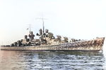 Cruiser Juneau in New York Harbor, United States, 11 Feb 1942. Photo 1 of 3.