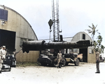 After half of a Kaiten Type 1 torpedo after recovery by US forces at Ulithi Atoll, Caroline Islands, Jan 1945