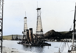 Sunken Kilkis (foreground) and beached Lemnos (background), Salamis, Greece, circa late Apr 1941