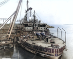 USS Mississippi fitting out at William Cramp and Sons shipyard, Philadelphia, Pennsylvania, United States, 1907