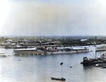 French cruiser La Motte-Picquet at Shanghai, China, late May or early Jun 1939; note HMS Birmingham ahead of  La Motte-Picquet, USS Chaumont aft of La Motte-Picquet